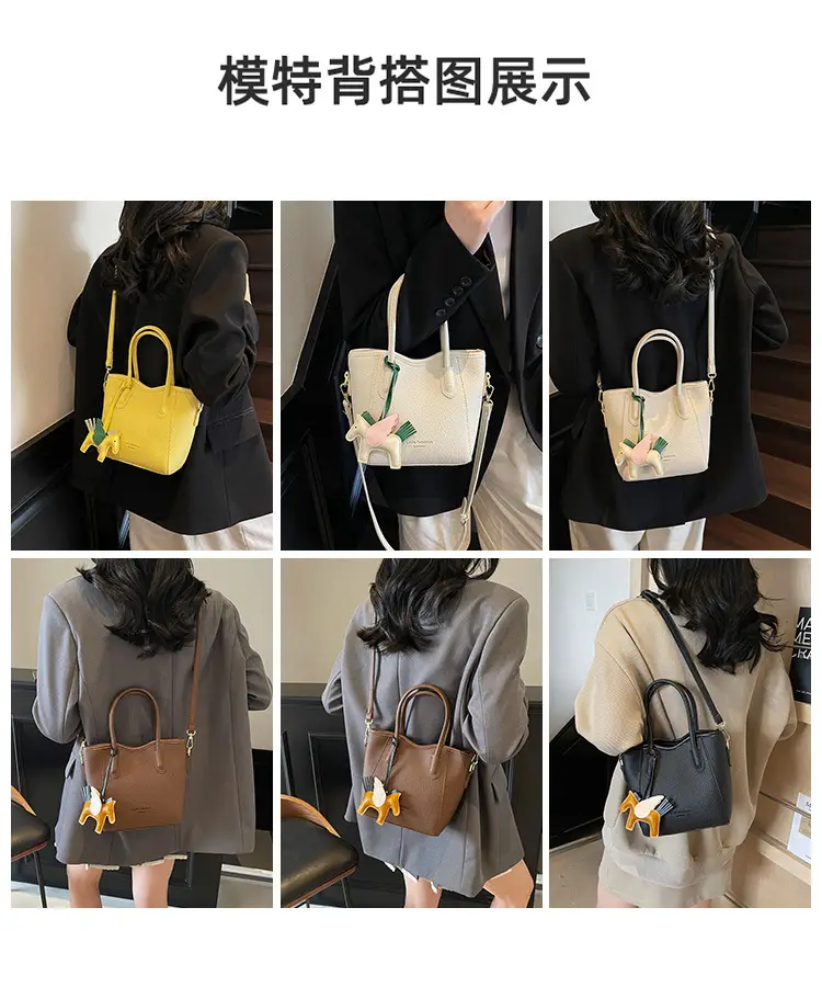 Women's Textured Bucket Bag Cream 2025 New Arrival — feature 12