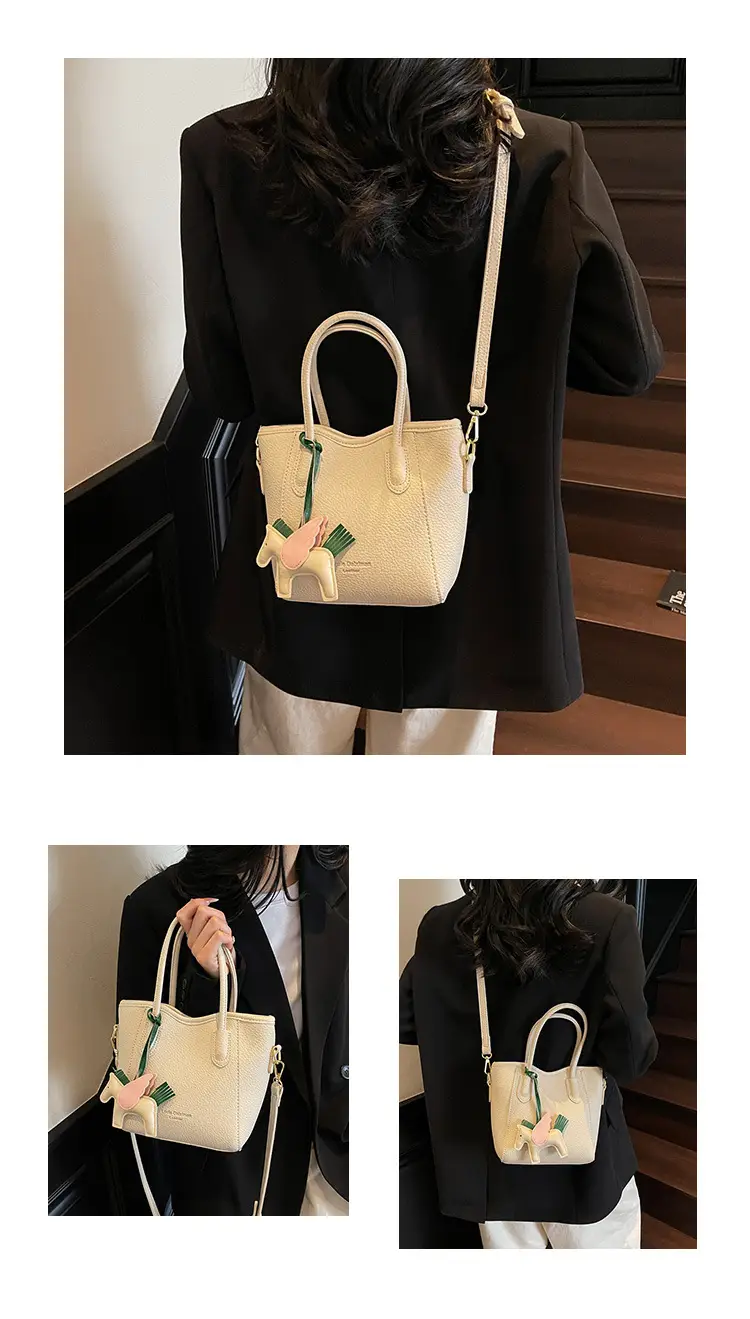 Women's Textured Bucket Bag Cream 2025 New Arrival — feature 16