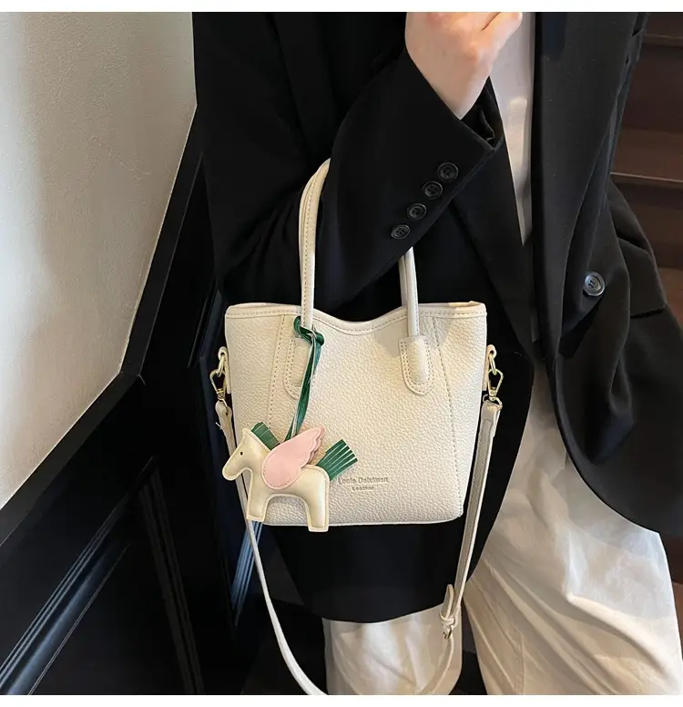 Women's Textured Bucket Bag Cream 2025 New Arrival — feature 30