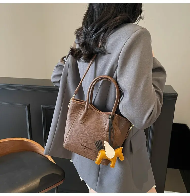 Women's Textured Bucket Bag Cream 2025 New Arrival — feature 35