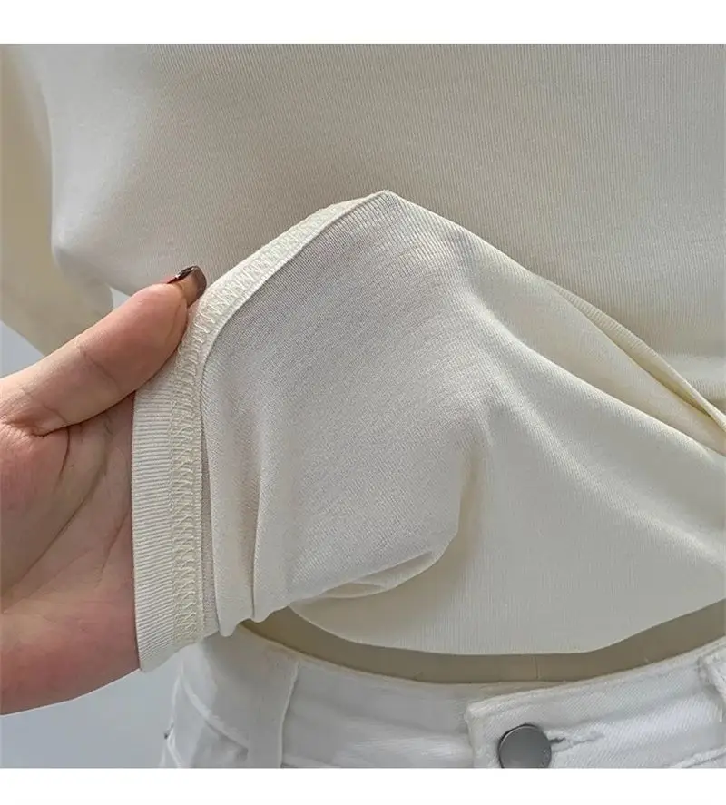 Super Touch Modal Cotton ~ One-Shoulder Collar Short-Sleeved T-Shirt for Women, Summer Design, Slim Off-Shoulder Slanted Shoulder Top, Trendy — feature 15