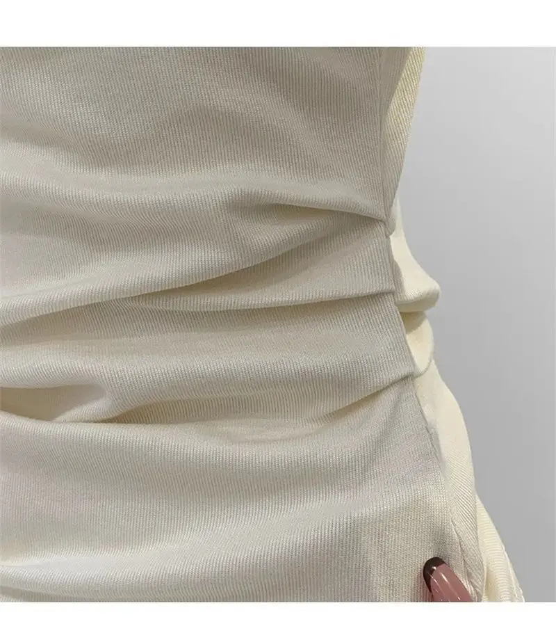 Super Touch Modal Cotton ~ One-Shoulder Collar Short-Sleeved T-Shirt for Women, Summer Design, Slim Off-Shoulder Slanted Shoulder Top, Trendy — feature 17
