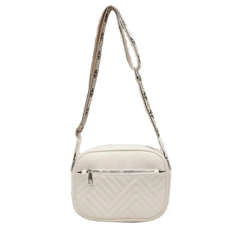 White Crossbody Bag with Leopard Strap for Women - Image 11