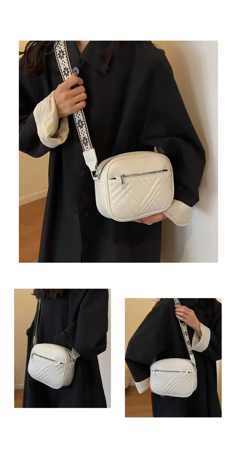 White Crossbody Bag with Leopard Strap for Women — feature 13