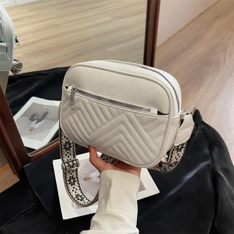 White Crossbody Bag with Leopard Strap for Women — feature 14