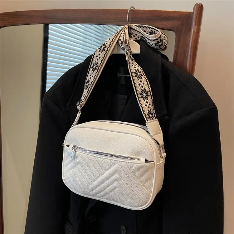 White Crossbody Bag with Leopard Strap for Women — feature 16