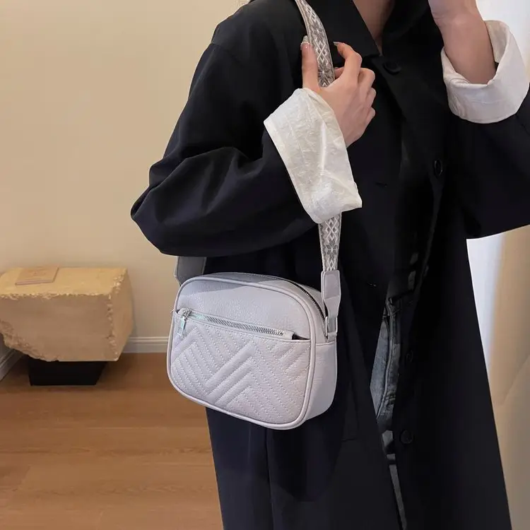 White Crossbody Bag with Leopard Strap for Women — feature 22