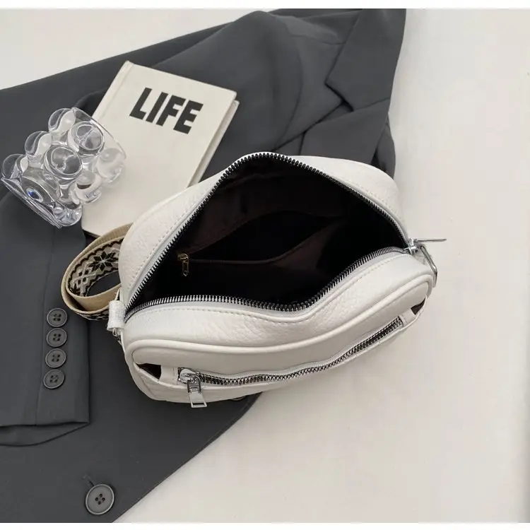 White Crossbody Bag with Leopard Strap for Women — feature 3