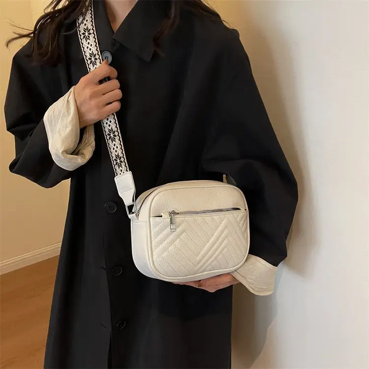 White Crossbody Bag with Leopard Strap for Women — feature 30