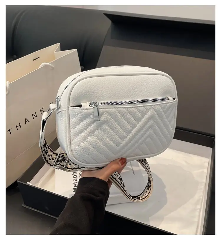 White Crossbody Bag with Leopard Strap for Women — feature 31
