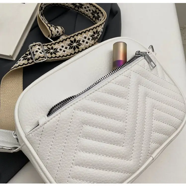 White Crossbody Bag with Leopard Strap for Women — feature 6