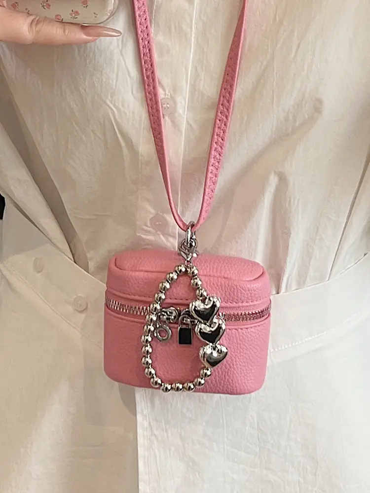 Pink Korean Style Mini Shoulder Bag for Women - Image 11