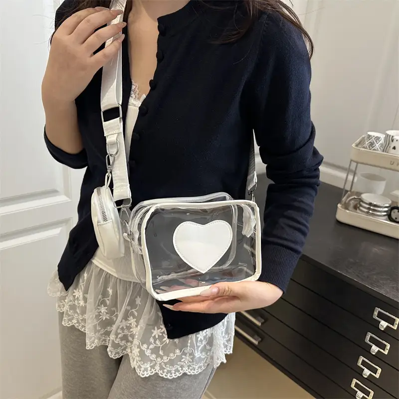 Pink Heart Crossbody Bag for Women - Image 7