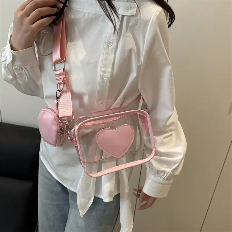 Pink Heart Crossbody Bag for Women - Image 8