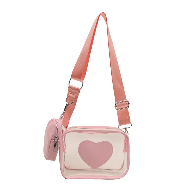 Pink Heart Crossbody Bag for Women - Image 3