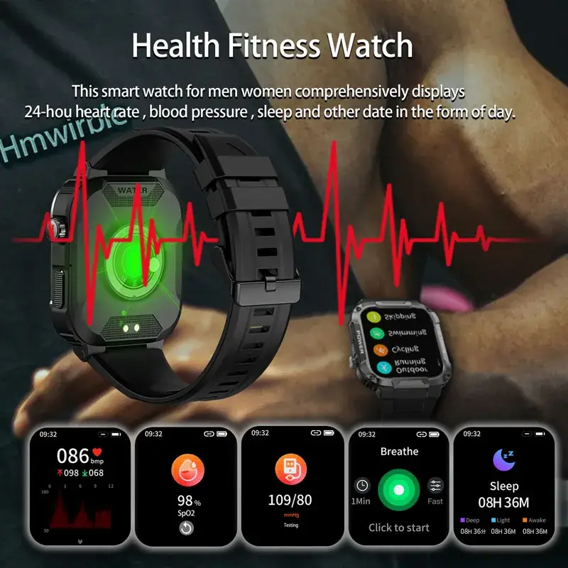 2023 Smart Watch Blood Pressure Oxygen Touch Screen