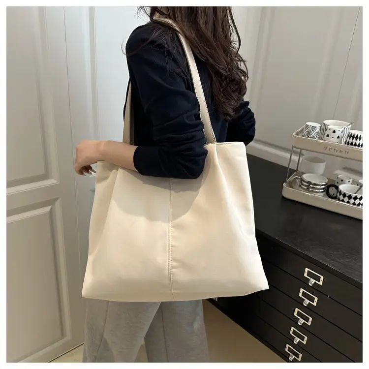 Beige Canvas Tote Bag for Students & Commuters — feature 10