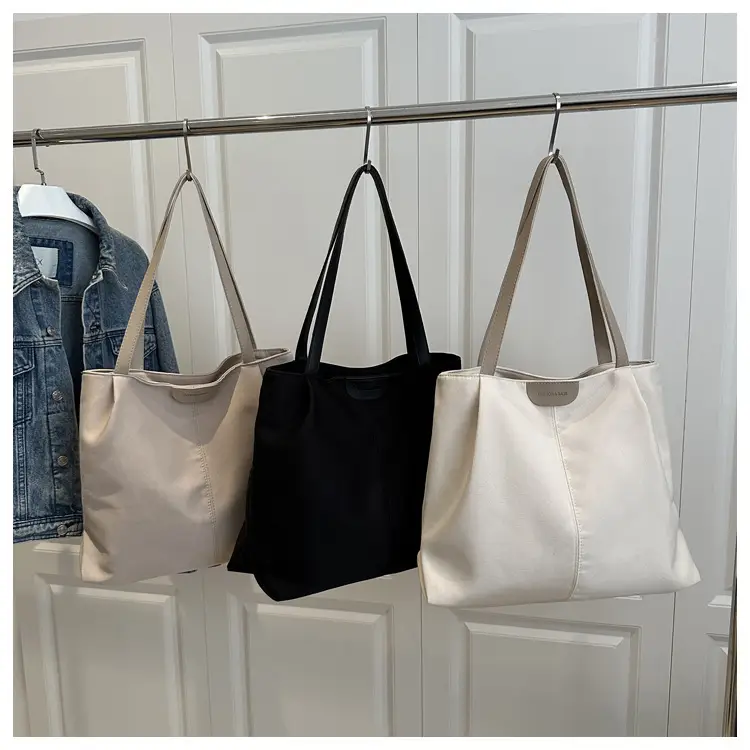 Beige Canvas Tote Bag for Students & Commuters — feature 18