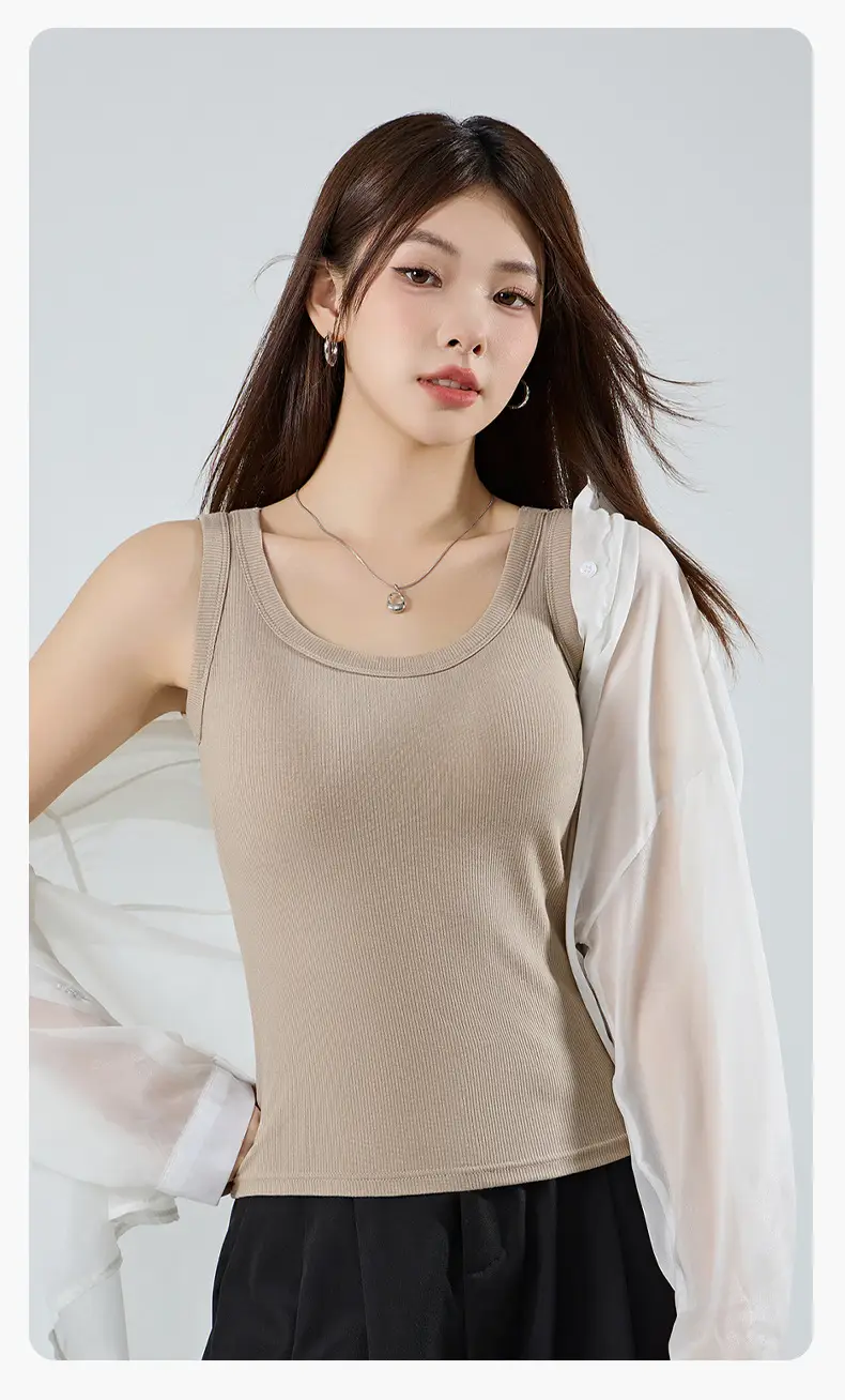 Plus Large Size Vest Women with Chest Pad chubby girl 100.00kg Modal Sleeveless Top Spring and Summer New — feature 18