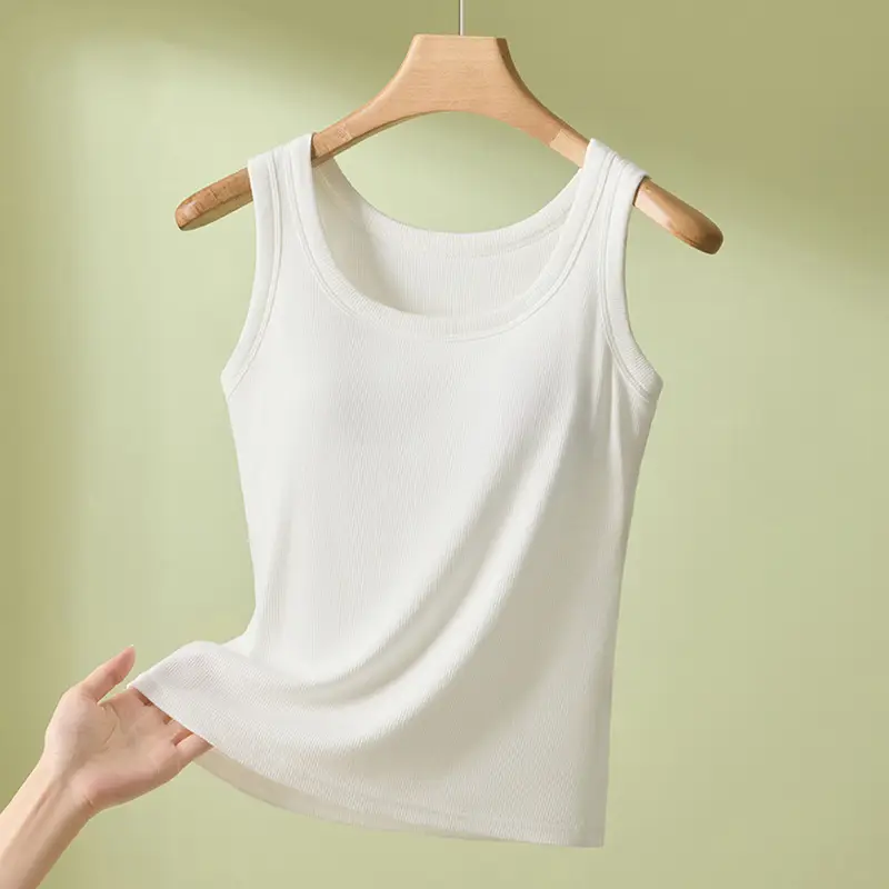 Plus Large Size Vest Women with Chest Pad chubby girl 100.00kg Modal Sleeveless Top Spring and Summer New