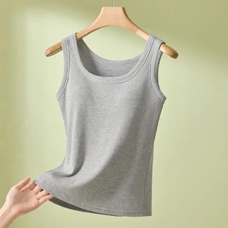 Plus Large Size Vest Women with Chest Pad chubby girl 100.00kg Modal Sleeveless Top Spring and Summer New