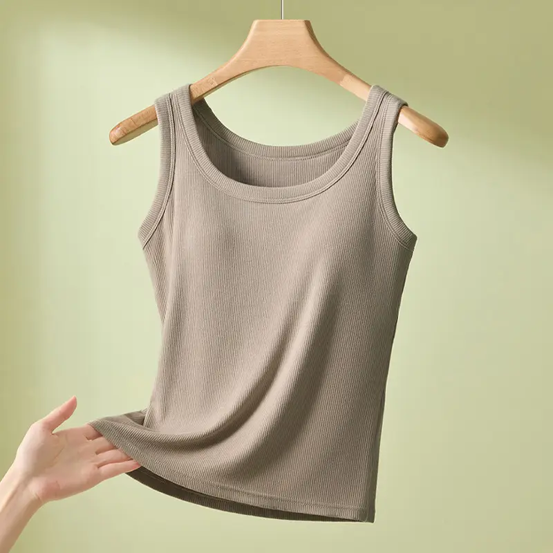 Plus Large Size Vest Women with Chest Pad chubby girl 100.00kg Modal Sleeveless Top Spring and Summer New