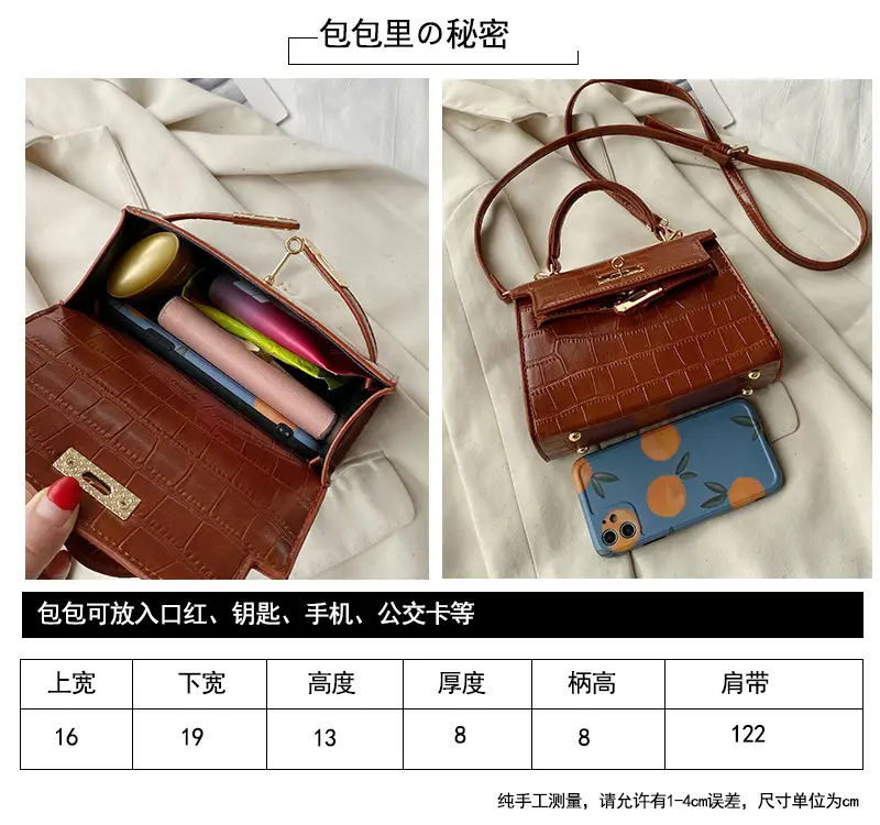 Black Croc Leather Crossbody Bag for Women — feature 1