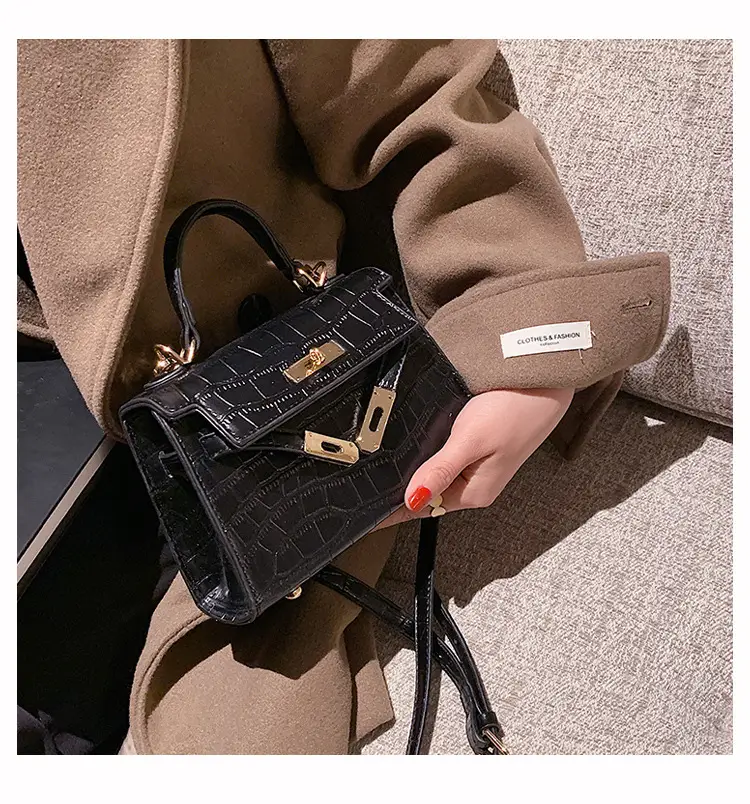 Black Croc Leather Crossbody Bag for Women — feature 6