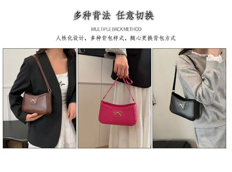 White Bow Shoulder Bag for Women Luxury Leather Commuter — feature 10