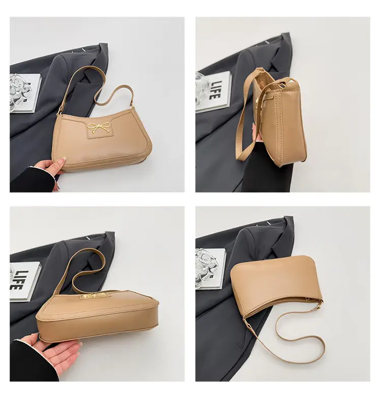 White Bow Shoulder Bag for Women Luxury Leather Commuter — feature 11