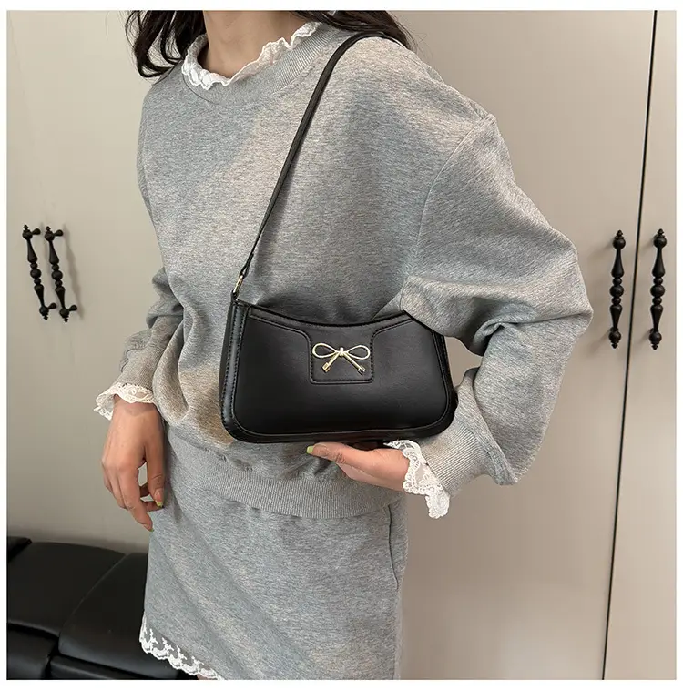 White Bow Shoulder Bag for Women Luxury Leather Commuter — feature 14