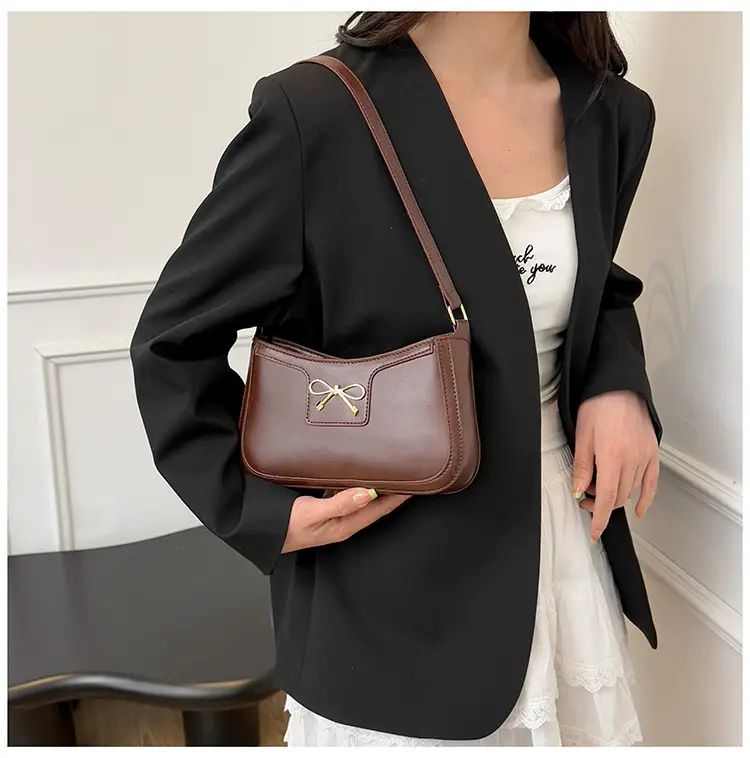 White Bow Shoulder Bag for Women Luxury Leather Commuter — feature 17
