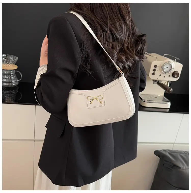 White Bow Shoulder Bag for Women Luxury Leather Commuter — feature 23