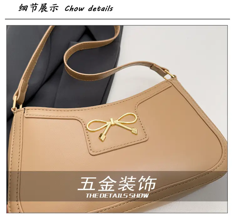 White Bow Shoulder Bag for Women Luxury Leather Commuter — feature 4