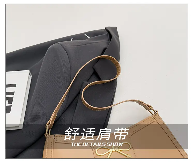White Bow Shoulder Bag for Women Luxury Leather Commuter — feature 5