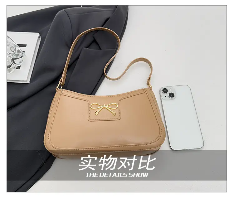 White Bow Shoulder Bag for Women Luxury Leather Commuter — feature 7