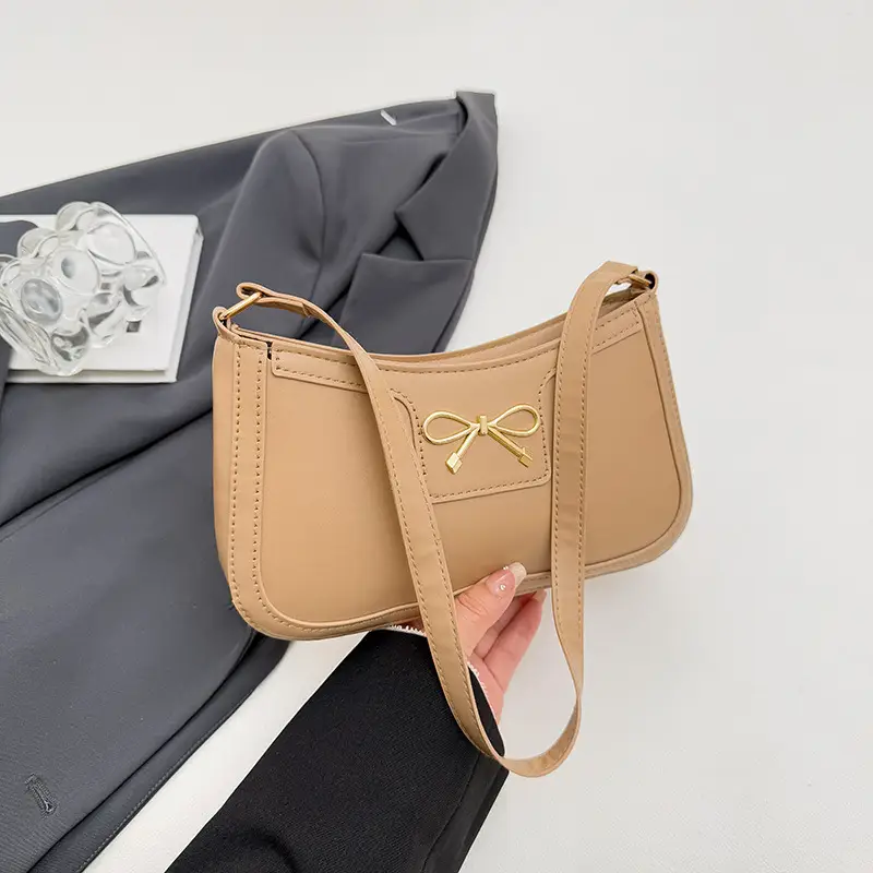 White Bow Shoulder Bag for Women Luxury Leather Commuter - Image 4