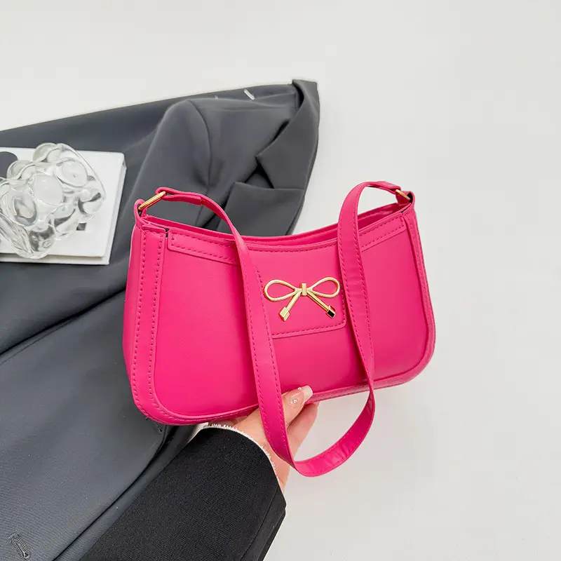 White Bow Shoulder Bag for Women Luxury Leather Commuter - Image 5