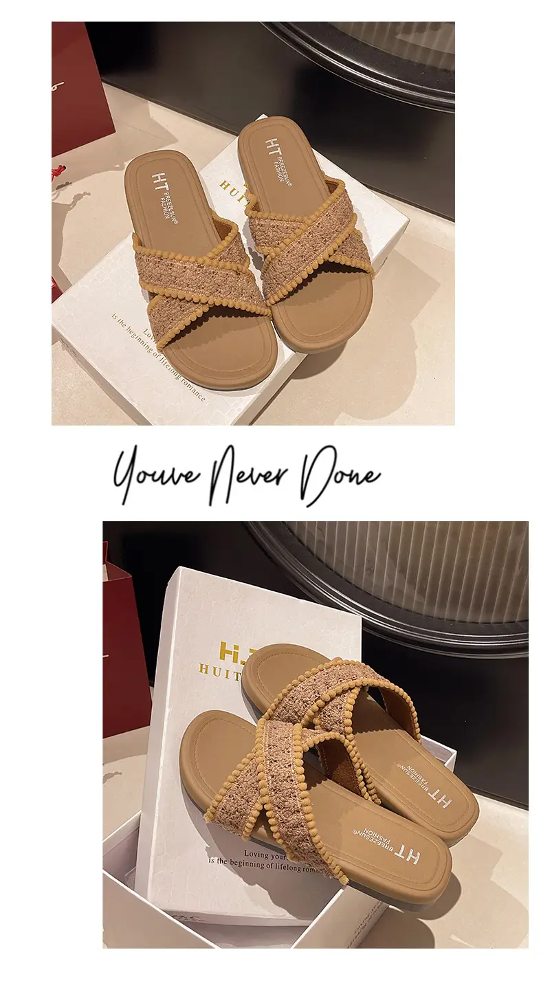 Cross New Summer Outfit Sandals and Slippers Women's Flat-bottomed Fashionable All-match Internet-famous Ins Trendy Beach Roman Shoes — feature 13