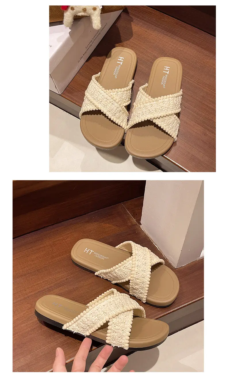 Cross New Summer Outfit Sandals and Slippers Women's Flat-bottomed Fashionable All-match Internet-famous Ins Trendy Beach Roman Shoes — feature 14