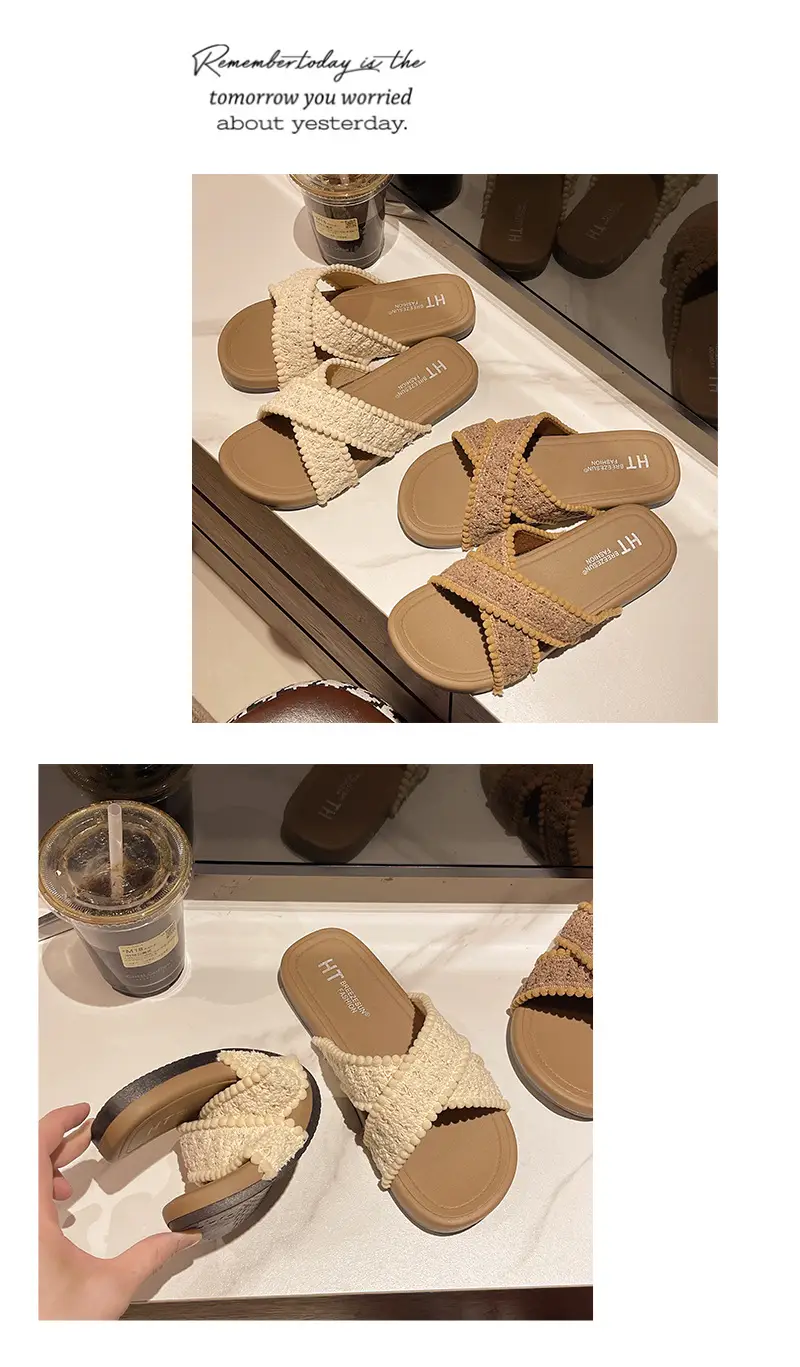 Cross New Summer Outfit Sandals and Slippers Women's Flat-bottomed Fashionable All-match Internet-famous Ins Trendy Beach Roman Shoes — feature 15