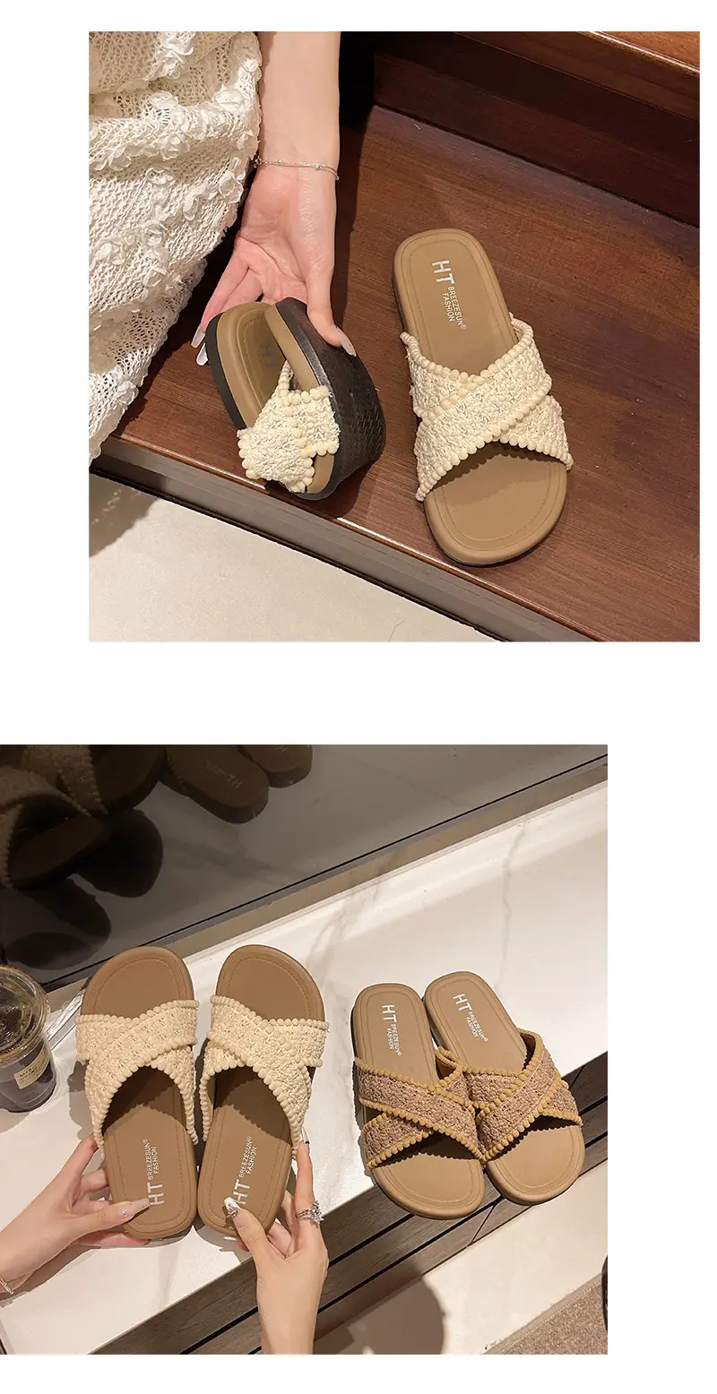 Cross New Summer Outfit Sandals and Slippers Women's Flat-bottomed Fashionable All-match Internet-famous Ins Trendy Beach Roman Shoes — feature 16
