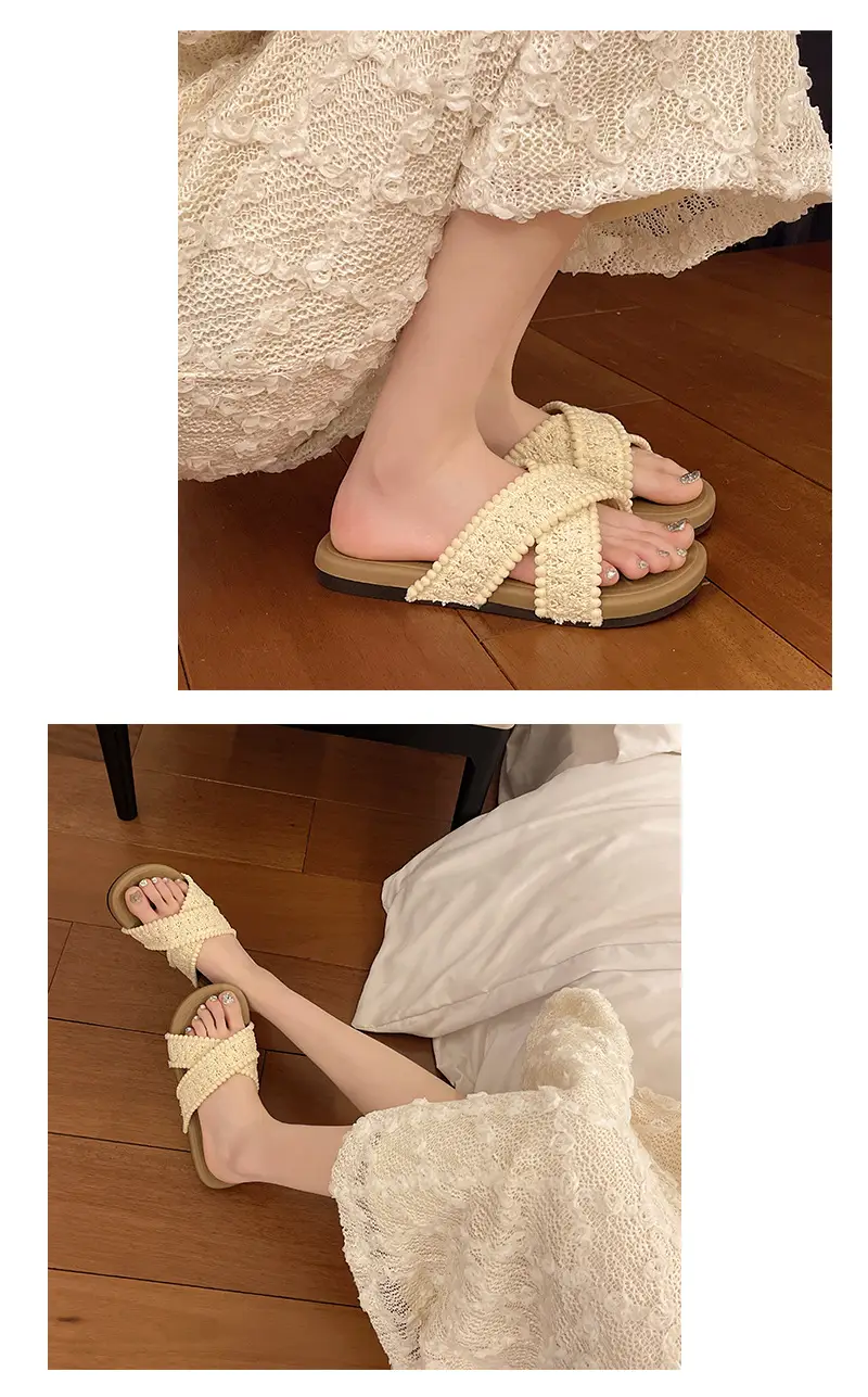 Cross New Summer Outfit Sandals and Slippers Women's Flat-bottomed Fashionable All-match Internet-famous Ins Trendy Beach Roman Shoes — feature 7