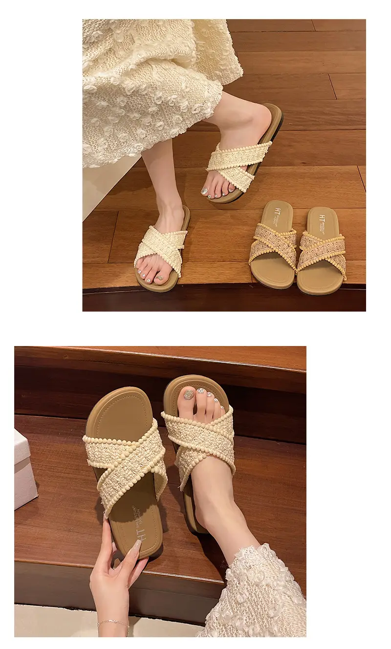 Cross New Summer Outfit Sandals and Slippers Women's Flat-bottomed Fashionable All-match Internet-famous Ins Trendy Beach Roman Shoes — feature 8