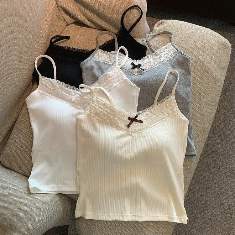 Spice Girls Lace Beautiful Strap Chest Pad Sweet Camisole Women's Pure Desire Style Sexy Outer Wear Base Shirt Inner Top