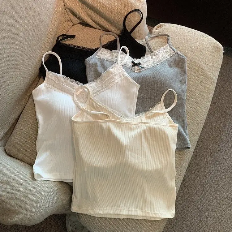Spice Girls Lace Beautiful Strap Chest Pad Sweet Camisole Women's Pure Desire Style Sexy Outer Wear Base Shirt Inner Top