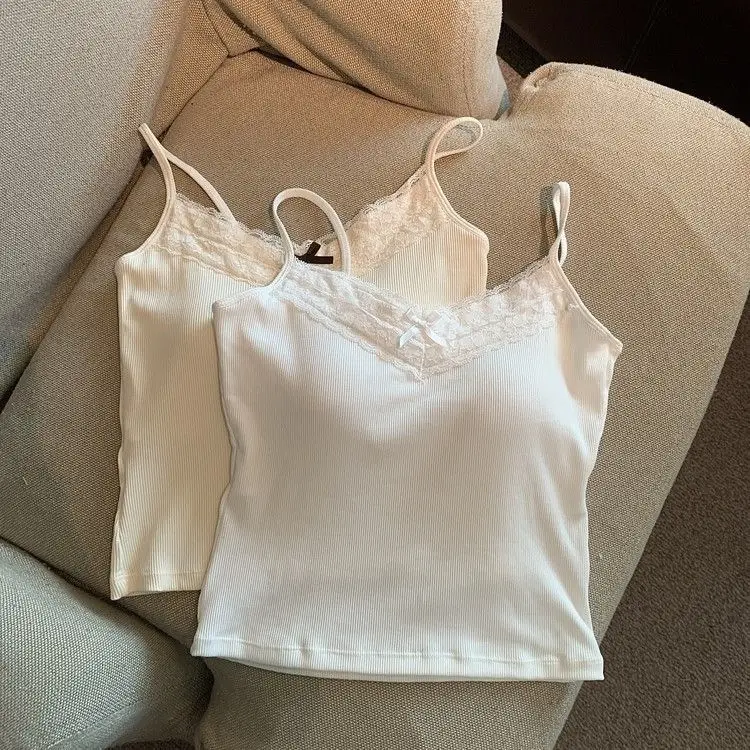 Spice Girls Lace Beautiful Strap Chest Pad Sweet Camisole Women's Pure Desire Style Sexy Outer Wear Base Shirt Inner Top — feature 6