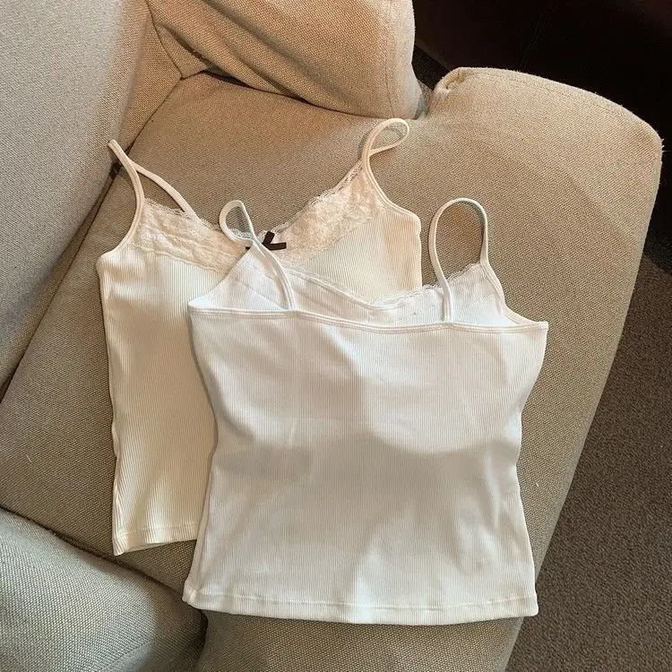 Spice Girls Lace Beautiful Strap Chest Pad Sweet Camisole Women's Pure Desire Style Sexy Outer Wear Base Shirt Inner Top — feature 7