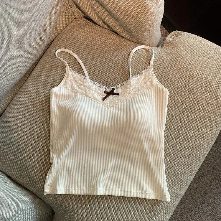 Spice Girls Lace Beautiful Strap Chest Pad Sweet Camisole Women's Pure Desire Style Sexy Outer Wear Base Shirt Inner Top