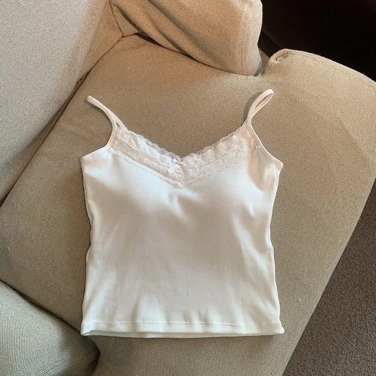 Spice Girls Lace Beautiful Strap Chest Pad Sweet Camisole Women's Pure Desire Style Sexy Outer Wear Base Shirt Inner Top
